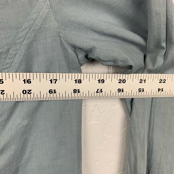 Johnny Was Shirt Dress Blue Painter Smock Embroidered Pockets Pintuck Size Small - Picture 8 of 10